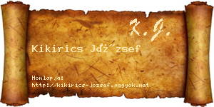Kikirics József névjegykártya